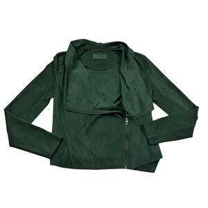 Blanc NYC Faux Suede Lightweight Stretch Moto Zipper Jacket Women's Size Small